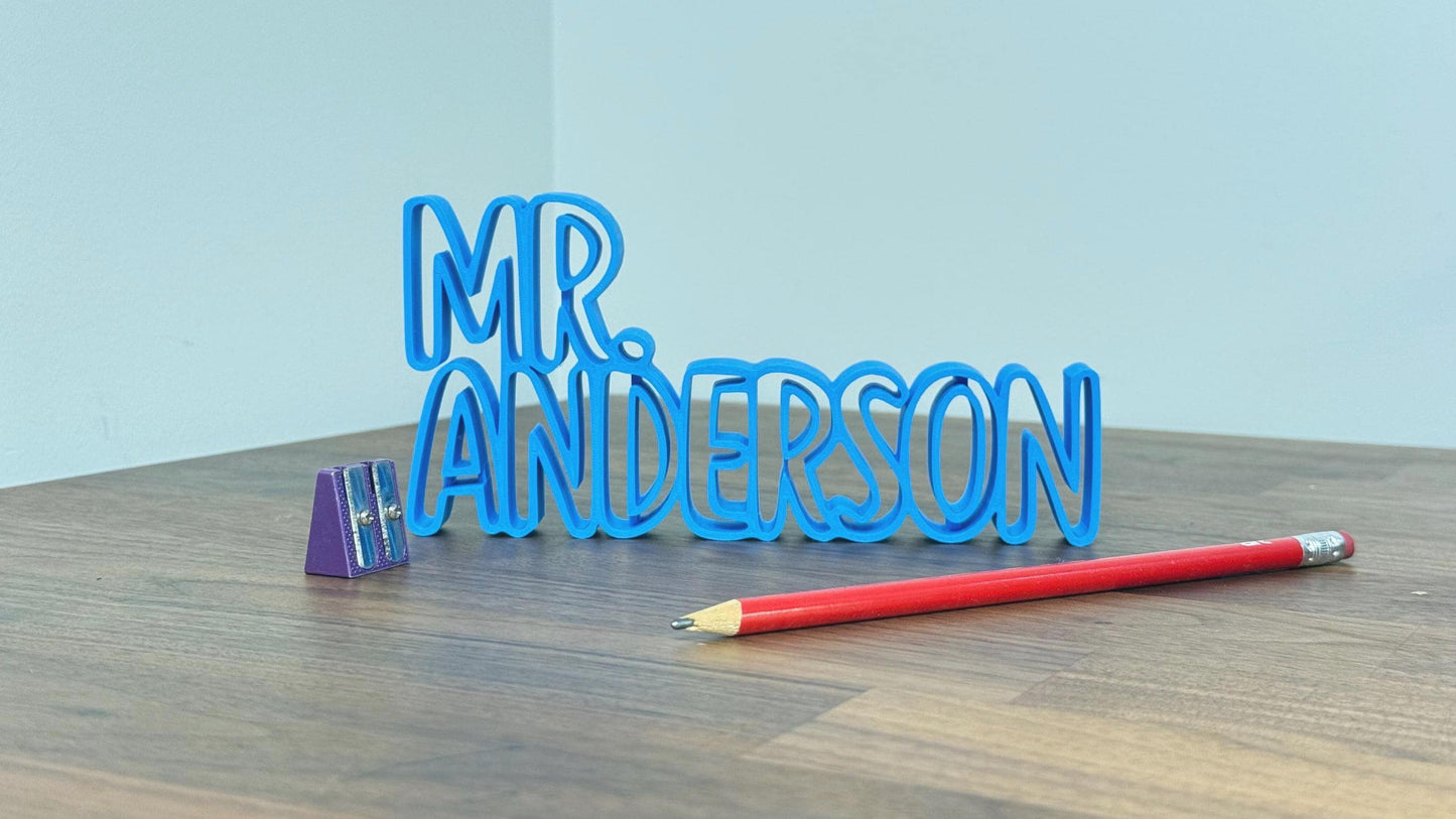 Teacher Name Plate - Teacher Name Sign - Male Teacher Gift - Math Teacher Gift - Teacher Desk Name Plate - Teacher Appreciation Gift
